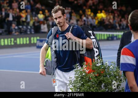 ANDY MURRAY (GBR) a gagné contre Tomas BERDYCH (CZE) lors du match de tennis BNP Paribas Masters Paris 2016 le 4 novembre 2016 à l'AccorHotels Arena de Paris, France - photo Stephane Allaman / DPPI Banque D'Images