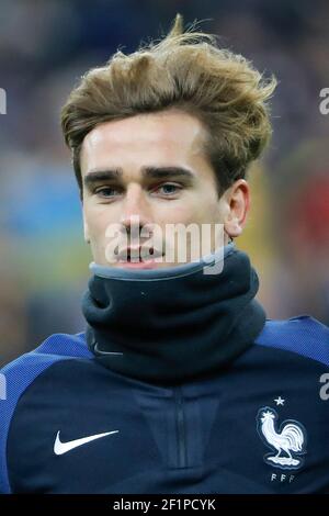 Antoine Griezmann (FRA) à l'échauffement lors de la coupe du monde de la FIFA 2018 qualifiant le groupe A match de football entre la France et la Suède le 11 novembre 2016 au Stade de France à Saint Denis, France - photo Stephane Allaman / DPPI Banque D'Images