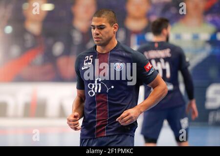 Daniel Narcisse (PSG Hanball), Nikola Karabatic (PSG Hanball) pendant la Ligue des champions de l'EHF, Groupe A, Handball match Paris Saint-Germain Handball contre Bjerringbro-Silkeborg, le 11 janvier 2017, au stade Pierre de Coubertin à Paris, France - photo Stéphane Allaman / DPPI Banque D'Images