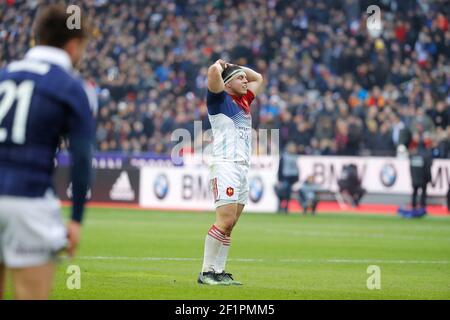 Guilhem Guirado (FRA) lors du match RBS 6 Nations Rugby Union entre la France et l'Écosse le 12 février 2017 joué au Stade de France à Saint-Denis, France - photo Stéphane Allaman / DPPI Banque D'Images