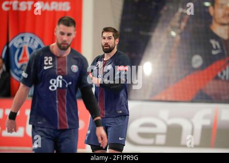 Nikola Karabatic (PSG Hanball), Luka Karabatic (PSG handball) lors de la Ligue des champions de l'EHF, ronde de 8, 2ème match de handball de jambe entre Paris Saint-Germain Handball et SC Pick Szeged, le 29 avril 2017 au stade Pierre de Coubertin à Paris, France - photo Stephane Allaman / DPPI Banque D'Images