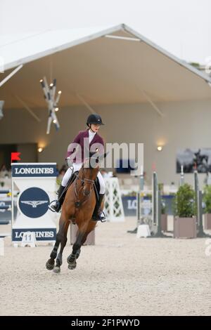 Mathilde PINAULT (FRA) (CSI 1 - ville de François-Henri Pinault) lors de la tournée mondiale des champions de Longines Paris le saut Eiffel, du 30 juin au 2 juillet 2017, à Paris, France - photo Stéphane Allaman / DPPI Banque D'Images