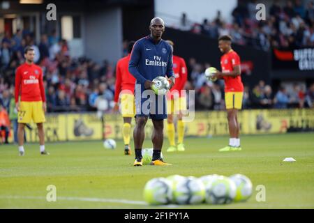 Zoumana Camara (PSG) lors du match de football L1 du championnat français entre EA Guingamp et Paris Saint-Germain, le 13 août 2017 au stade Roudourou à Guingamp, France - photo Stephane Allaman / DPPI Banque D'Images