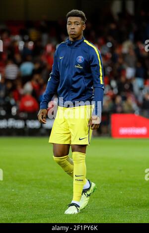 Presnel Kimpembe (PSG) lors du match de football L1 du championnat français entre EA Guingamp et Paris Saint-Germain, le 13 août 2017 au stade Roudourou à Guingamp, France - photo Stephane Allaman / DPPI Banque D'Images