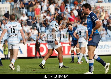 Anthony Tuitavake (Racing Metro 92) a fait un essai lors du championnat français Top 14 Rugby Union match entre Racing Metro 92 et Castres Olympique, le 26 août 2017, au stade Yves du Manoir à Colombes, France, photo Stephane Allaman / DPPI Banque D'Images