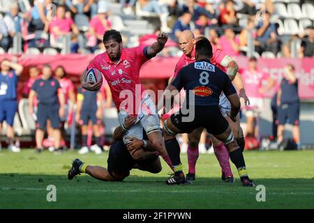 Paul Gabrilligues (Stade Francais), Victor VITO (Stade Rochelais), Sergio Parisse (Stade Francais) lors du championnat de France Top 14 Rugby Union match entre Stade Francais et Stade Rochelais, le 2 septembre 2017 au stade Jean Bouin à Paris, France - photo Stephane Allaman / DPPI Banque D'Images