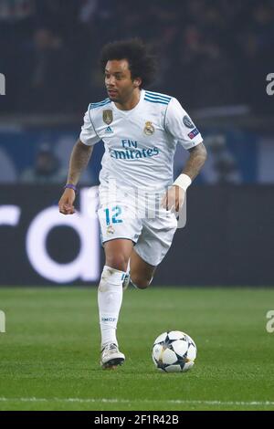 Marcelo, Marcelo Vieira da Silva Junior (Real Madrid Club de Futbol) lors de la Ligue des champions de l'UEFA, ronde de 16, 2ème match de football entre Paris Saint-Germain FC et Real Madrid CF le 6 mars 2018 au stade du Parc des Princes à Paris, France - photo Stephane Allaman / DPPI Banque D'Images