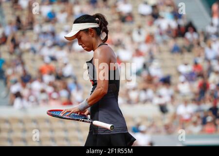 Wang Qiang (CHN) lors de l'Open de tennis français Roland Garros 2018, jour 1, le 27 mai 2018, au stade Roland Garros à Paris, France - photo Stephane Allaman / DPPI Banque D'Images