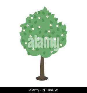 Icône représentant un arbre en fleurs vert printemps Illustration de Vecteur