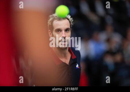 Richard GASQUET (FRA) pendant le Rolex Paris Masters Paris 2018, Masters 1000 ATP World Tour, match de tennis le 29 octobre 2018 à l'AccorHotels Arena (Bercy) à Paris, France - photo Stephane Allaman / DPPI Banque D'Images