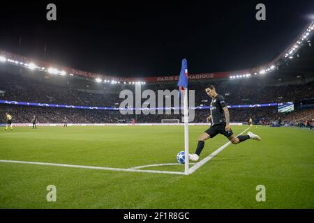 Angel Di Maria (PSG) a donné un coup d'envoi lors du match de football du groupe C de l'UEFA Champions League entre Paris Saint-Germain et SSC Napoli le 24 octobre 2018 au stade du Parc des Princes à Paris, France - photo Stephane Allaman / DPPI Banque D'Images