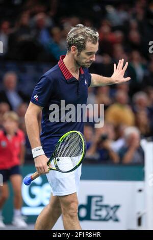 Richard GASQUET (FRA) pendant le Rolex Paris Masters Paris 2018, Masters 1000 ATP World Tour, match de tennis le 29 octobre 2018 à l'AccorHotels Arena (Bercy) à Paris, France - photo Stephane Allaman / DPPI Banque D'Images