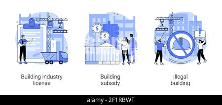 Illustrations vectorielles abstraites de concept de permis de construction. Illustration de Vecteur