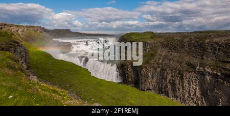 La célèbre cascade de Gullfoss dans le sud de l'Islande Banque D'Images