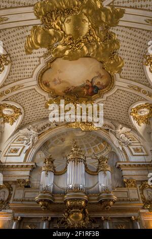 La Chapelle royale (Slottskyrkan) à l'intérieur du Palais royal de Stockholm (Kungliga slottet), Gamla Stan, Stockholm, Suède. Banque D'Images