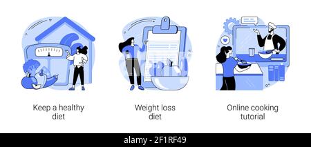 Conseils sur l'alimentation et la nutrition illustrations vectorielles abstraites de concept. Illustration de Vecteur