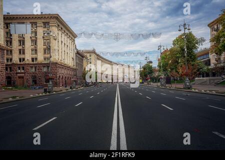 Rue Khreshchatyk - Kiev, Ukraine Banque D'Images