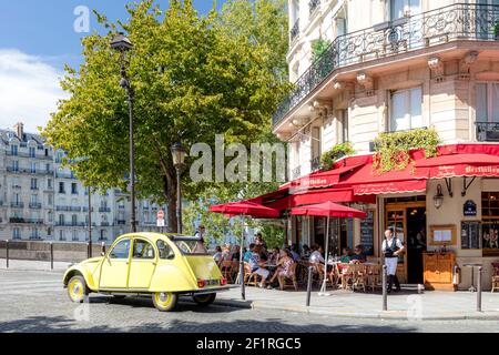 Déjeuner à la Brasserie de l'Isle Saint-Louis, Paris, France Banque D'Images