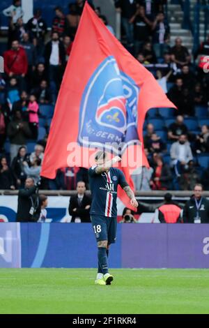 Mauro ICARDI (PSG) après avoir marqué un but lors du match de football L1 du championnat français entre Paris Saint-Germain et SCO Angers le 5 octobre 2019 au stade du Parc des Princes à Paris, France - photo Stephane Allaman / DPPI Banque D'Images