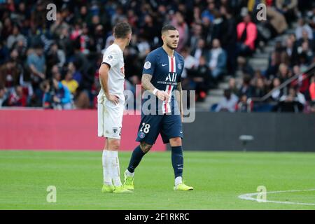 Mauro ICARDI (PSG) après avoir marqué un but lors du match de football L1 du championnat français entre Paris Saint-Germain et SCO Angers le 5 octobre 2019 au stade du Parc des Princes à Paris, France - photo Stephane Allaman / DPPI Banque D'Images