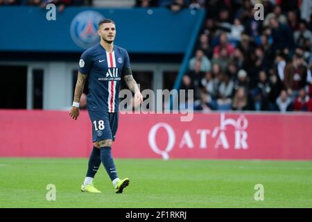 Mauro ICARDI (PSG) après avoir marqué un but lors du match de football L1 du championnat français entre Paris Saint-Germain et SCO Angers le 5 octobre 2019 au stade du Parc des Princes à Paris, France - photo Stephane Allaman / DPPI Banque D'Images