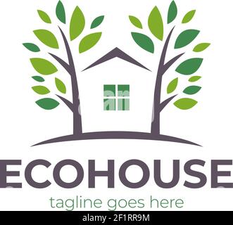 Illustration du modèle de logo Tree House. Arbre Home logotype Design vector, nature ECO House logo Illustration de Vecteur
