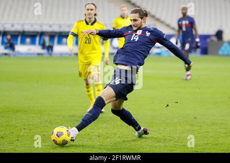 Adrien Rabiot (FRA) lors du match de football de la Ligue des Nations de l'UEFA entre la France et la Suède le 17 novembre 2020 au Stade de France à Saint-Denis, France - photo Stephane Allaman / DPPI Banque D'Images