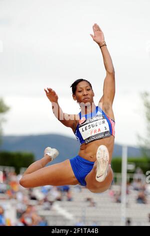 ATHLÉTISME - DECANATION 2011 - NICE (FRA) - 18/09/2011 - PHOTO : PHILIPPE MILLERAU / KMSP / DPPI - FEMMES - SAUT LONG - ELOYSE LESUEUR (FRA) Banque D'Images