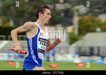 ATHLÉTISME - DECANATION 2011 - NICE (FRA) - 18/09/2011 - PHOTO : PHILIPPE MILLERAU / KMSP / DPPI - HOMMES - 4 X 1500 M - YOANN KOWAL (FRA) Banque D'Images