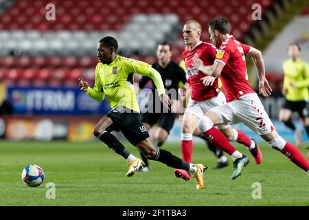 LONDRES. ROYAUME-UNI. 9 MARS : Mickel Miller de Northampton Town en action lors du match de la Sky Bet League 1 entre Charlton Athletic et Northampton Town à la Valley, Londres, le mardi 9 mars 2021. (Crédit : Juan Gasparini | ACTUALITÉS MI) crédit : ACTUALITÉS MI et sport /Actualités Alay Live Banque D'Images