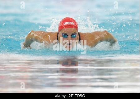 NATATION - RÉUNION INTERNATIONALE 2012 - NANCY (FRA) - 20/01/2012 - PHOTO : STEPHANE KEMPINAIRE / KMSP / DPPI - 100 M FEMMES PAPILLONS - CHALEUR - MELANIE HENIQUE (FRA) Banque D'Images