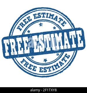 Free estimate grunge rubber stamp on white background, vector illustration Stock Vector