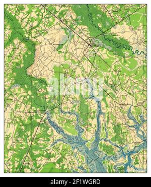 Yemassee, Caroline du Sud, carte 1943, 1:62500, États-Unis d'Amérique par Timeless Maps, données U.S. Geological Survey Banque D'Images