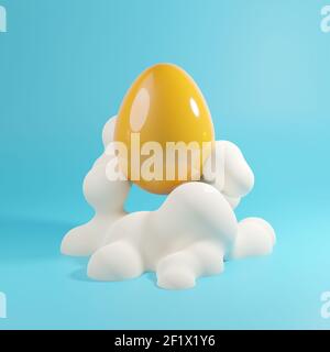 Résumé oeuf de Pâques concept. Illustration 3D Banque D'Images