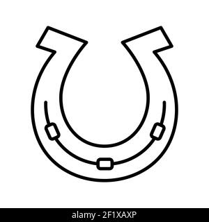 Illustration d'une icône vectorielle unique pour la ligne des chaussures de cheval sur fond blanc Banque D'Images