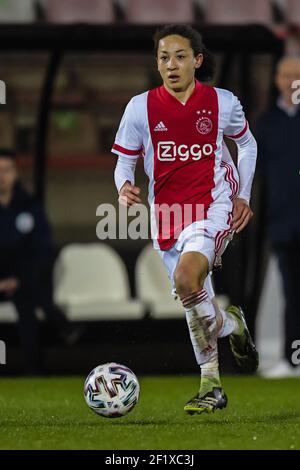 AMSTERDAM, PAYS-BAS - MARS 8: Kian Fitz-Jim de Jong Ajax pendant le match néerlandais de Keukenkampioendivisiie entre Ajax U23 et le FC Den Bosch à de Toek Banque D'Images