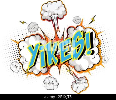 Illustration d'arrière-plan de Word Yikes sur une explosion de nuage comique Illustration de Vecteur