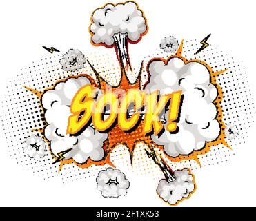 SOCK text on comic Cloud explosion isolé sur fond blanc illustration Illustration de Vecteur