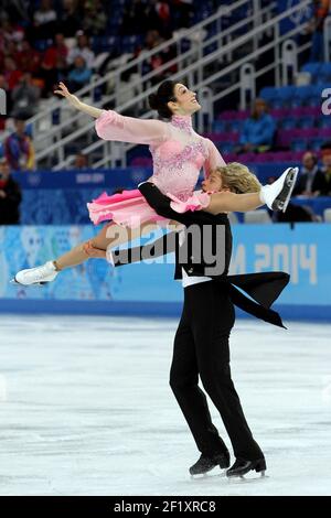 Davis Meryl et White Charlie (Etats-Unis) , pendant le patinage artistique, danse sur glace d'équipe, programme court des XXII Jeux Olympiques d'hiver Sotchi 2014, au Palais des sports d'Iceberg, le 8 février 2014 à Sotchi, Russie. Photo Pool KMSP / DPPI Banque D'Images