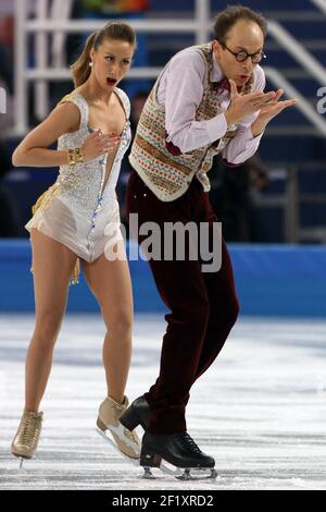 Zhiganshina Nelli et Gazsi Alexander (GER) , au cours du patinage artistique, de la danse sur glace d'équipe, programme court des XXII Jeux Olympiques d'hiver Sotchi 2014, au Palais des sports d'Iceberg, le 8 février 2014 à Sotchi, Russie. Photo Pool KMSP / DPPI Banque D'Images