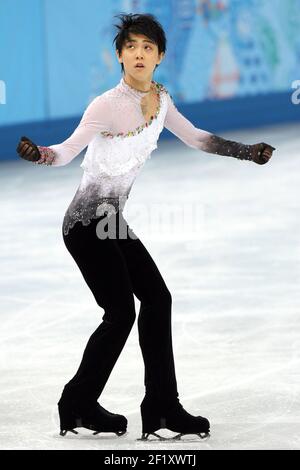 Yuzuru Hanyu, du Japon, remporte la médaille d'or, lors du patinage artistique individuel des hommes, programme de patinage gratuit des XXII Jeux Olympiques d'hiver Sotchi 2014, au Palais des sports d'Iceberg, le 14 février 2014 à Sotchi, Russie. Photo Pool KMSP / DPPI Banque D'Images