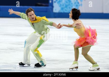 Nathalie Pechalat et Fabian Bourzat de France, pendant le patinage artistique, la danse sur glace, la danse libre des XXII Jeux Olympiques d'hiver Sotchi 2014, au Palais des sports d'Iceberg, le 17 février 2014 à Sotchi, Russie. Photo Pool KMSP / DPPI Banque D'Images