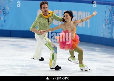 Nathalie Pechalat et Fabian Bourzat de France, pendant le patinage artistique, la danse sur glace, la danse libre des XXII Jeux Olympiques d'hiver Sotchi 2014, au Palais des sports d'Iceberg, le 17 février 2014 à Sotchi, Russie. Photo Pool KMSP / DPPI Banque D'Images