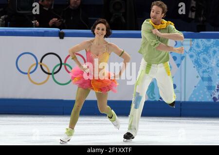 Nathalie Pechalat et Fabian Bourzat de France, pendant le patinage artistique, la danse sur glace, la danse libre des XXII Jeux Olympiques d'hiver Sotchi 2014, au Palais des sports d'Iceberg, le 17 février 2014 à Sotchi, Russie. Photo Pool KMSP / DPPI Banque D'Images