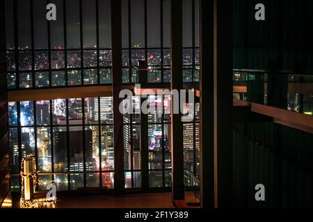 Vue nocturne de Nagoya (depuis Sky Promenade) Banque D'Images