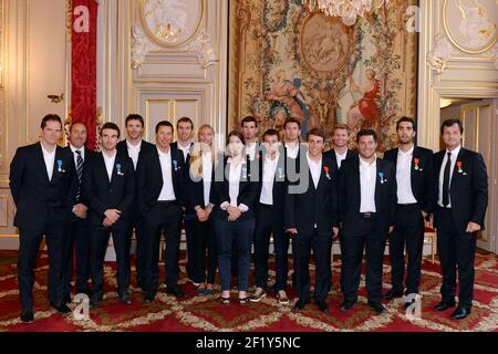 Sotchi 2014, les médaillés olympiques et paralympiques sont reçus à l'Elysée par le président de la République française François Hollande, pour recevoir la légion d'honneur, à Paris, le 15 juin 2014 - photo Philippe Millereau / KMSP / DPPI Banque D'Images