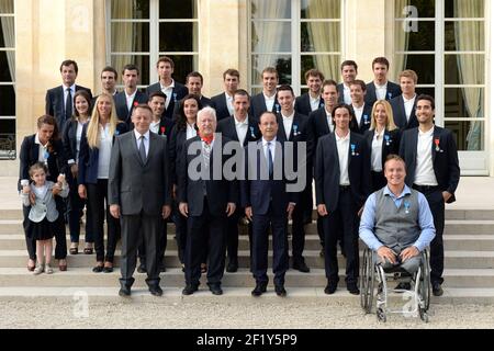 Sotchi 2014, les médaillés olympiques et paralympiques sont reçus à l'Elysée par le président de la République française François Hollande, pour recevoir la légion d'honneur, à Paris, le 15 juin 2014 - photo Philippe Millereau / KMSP / DPPI Banque D'Images