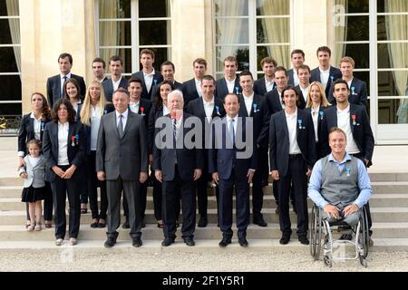 Sotchi 2014, les médaillés olympiques et paralympiques sont reçus à l'Elysée par le président de la République française François Hollande, pour recevoir la légion d'honneur, à Paris, le 15 juin 2014 - photo Philippe Millereau / KMSP / DPPI Banque D'Images