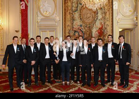 Sotchi 2014, les médaillés olympiques et paralympiques sont reçus à l'Elysée par le président de la République française François Hollande, pour recevoir la légion d'honneur, à Paris, le 15 juin 2014 - photo Philippe Millereau / KMSP / DPPI Banque D'Images