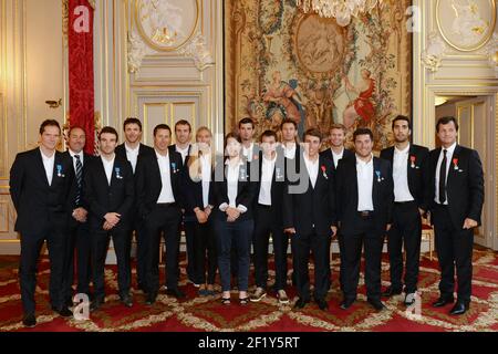 Sotchi 2014, les médaillés olympiques et paralympiques sont reçus à l'Elysée par le président de la République française François Hollande, pour recevoir la légion d'honneur, à Paris, le 15 juin 2014 - photo Philippe Millereau / KMSP / DPPI Banque D'Images